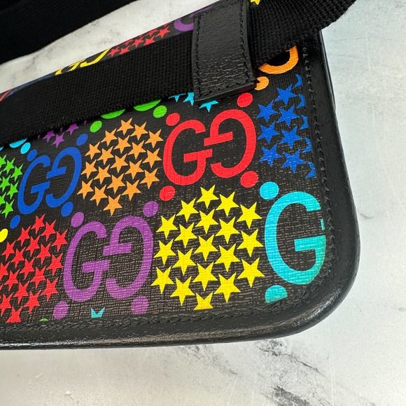 Gucci Psychedelic Belt Bag GG Supreme Monogram Crossbody Bumbag Slim Multicolor - Picture 10 of 16
